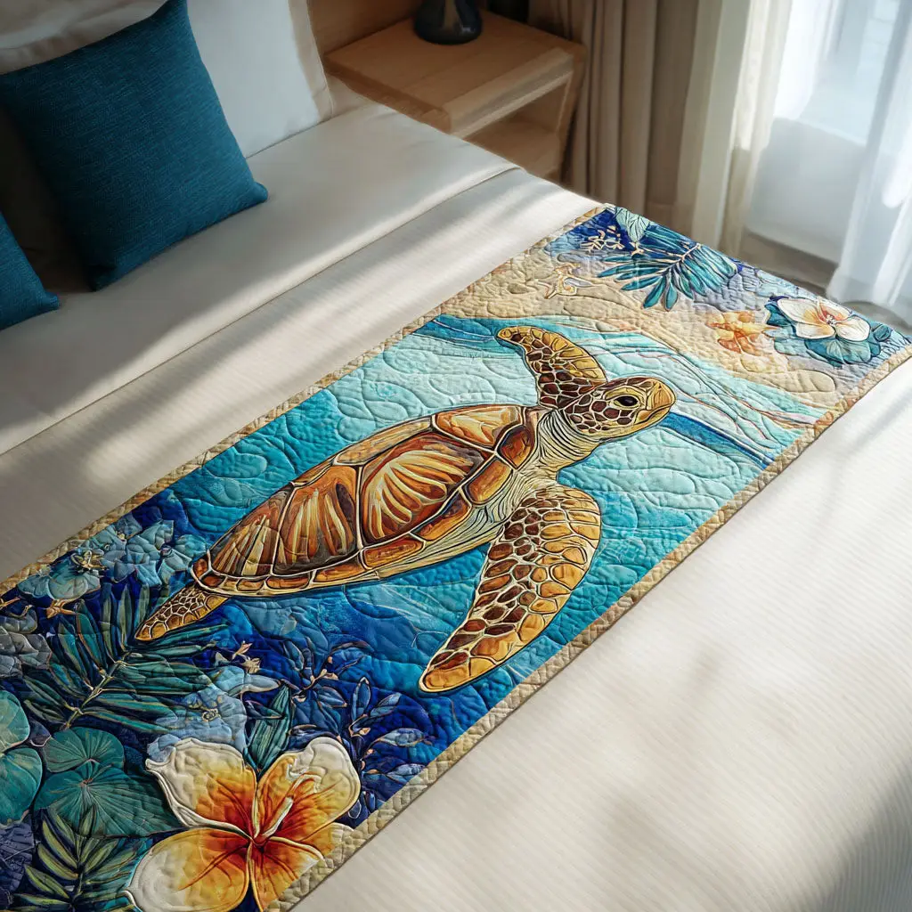Gentle Journey Quilted Bed Runner Gentle Journey Calm Nature Gift