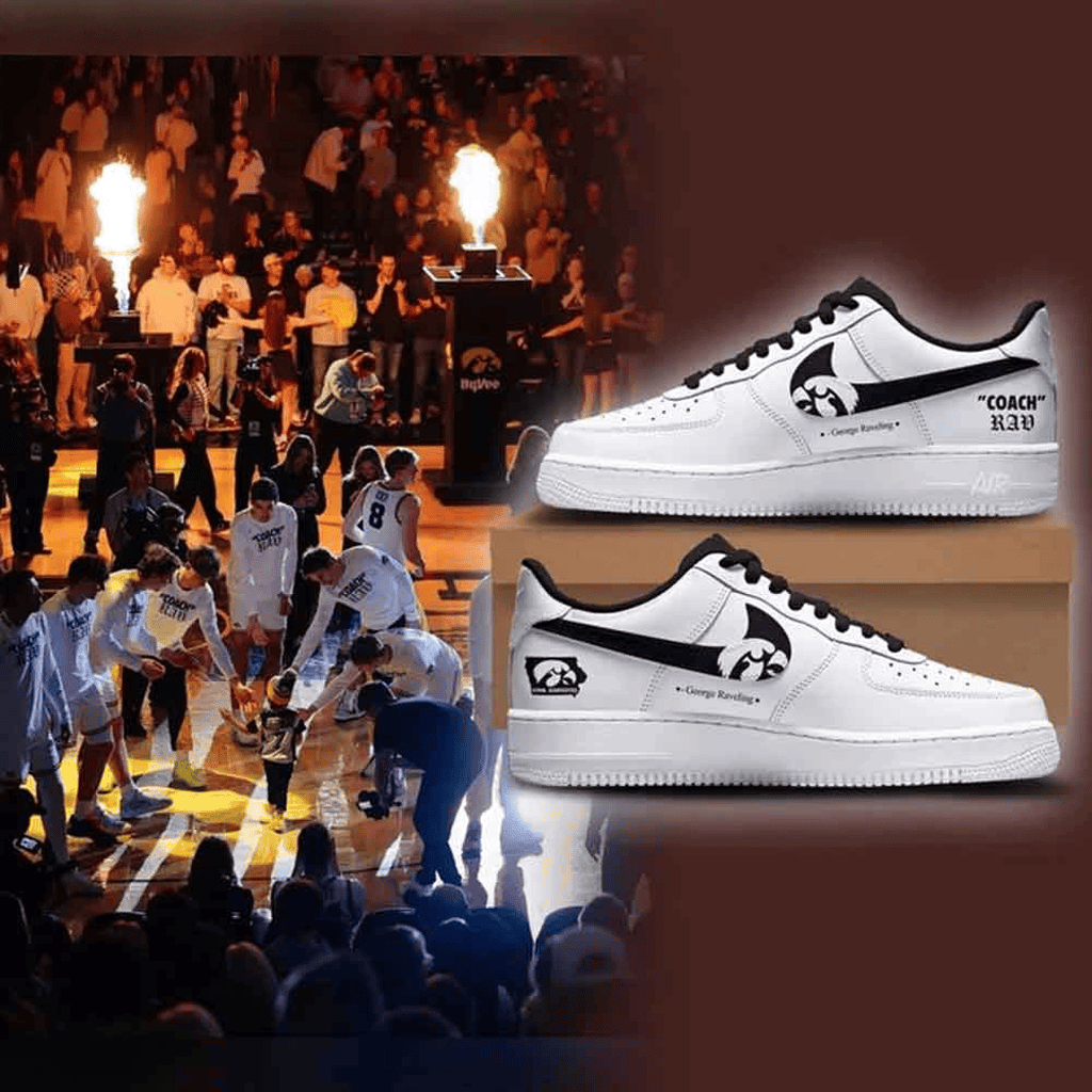 George Raveling Coach Rav Iowa Hawkeyes Air Force 1 Sneakers Shoes Gifts For Fans George Raveling Coach Rav Iowa Hawkeyes Air Force 1 Sneakers Shoes Gifts For Fans - Image 1