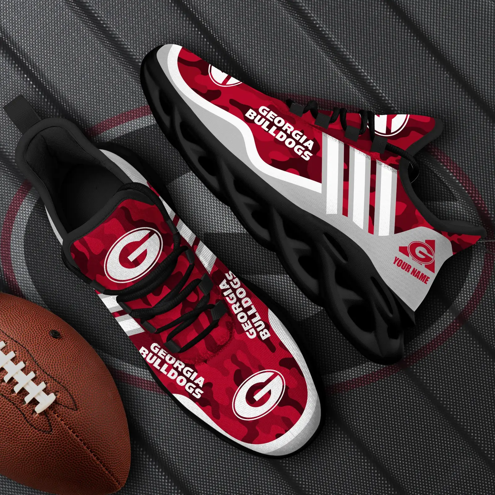 Georgia Bulldogs Black Max Soul Shoes 2026 Versions Custom Name 466