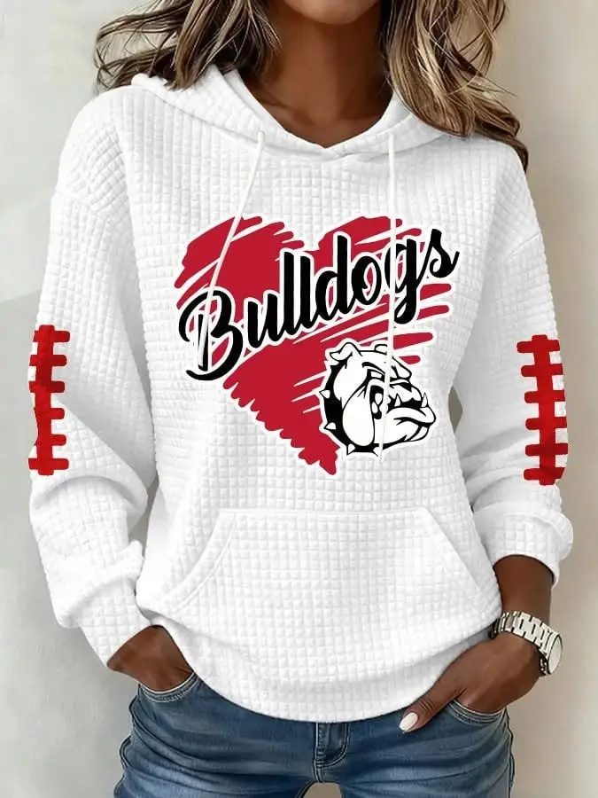 Georgia Bulldogs Heart Hoodie Women's Game Day Fan Gear Georgia Bulldogs Best Gift Ideas Georgia Bulldogs Heart Hoodie Women's Game Day Fan Gear Georgia Bulldogs Best Gift Ideas - Image 1
