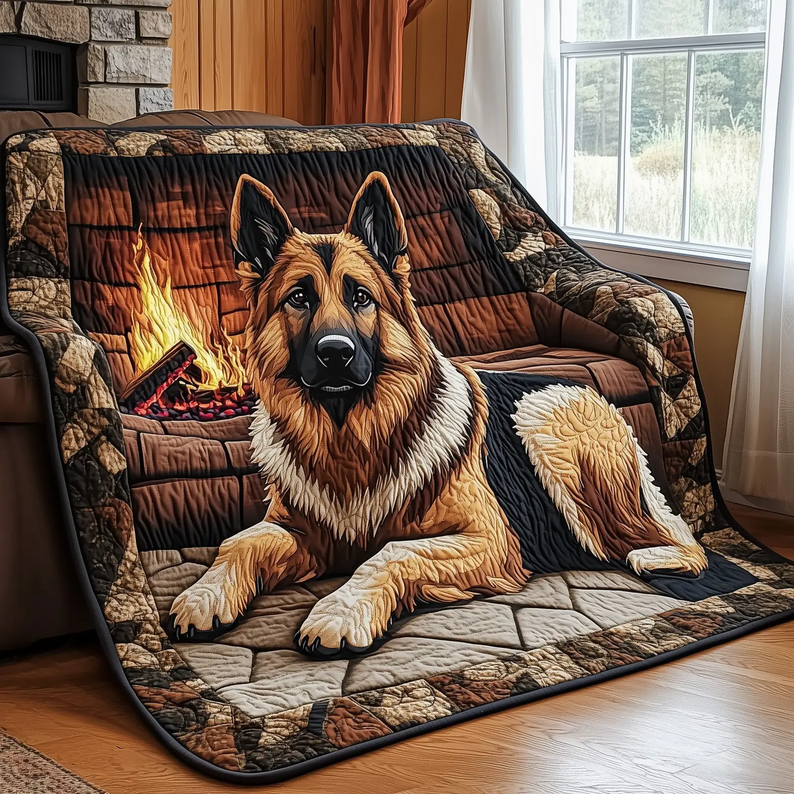 German Shepherd Quilted Blanket Soft And Durable Dog Blanket German Shepherd Gifts Dog Lovers