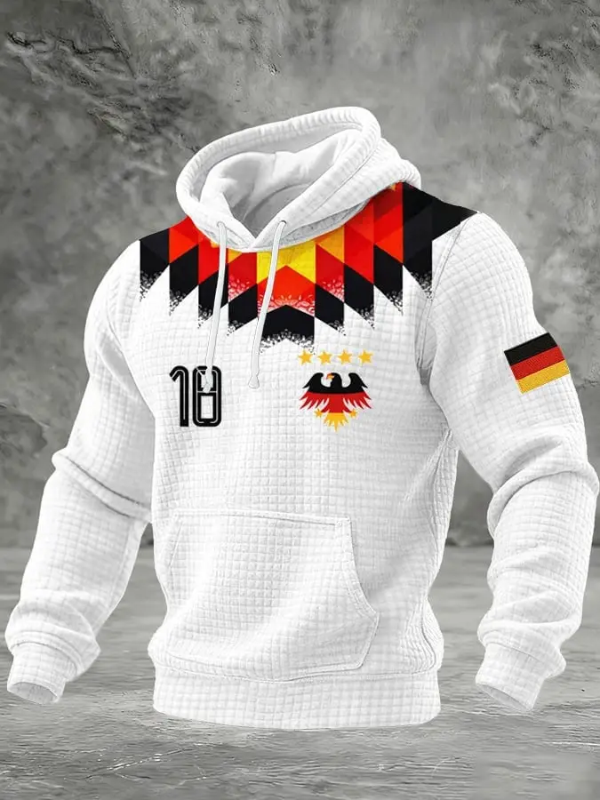 Germany 2026 World Cup Merch Germany Flag Pride Hoodie Men's Game Day Clothing White