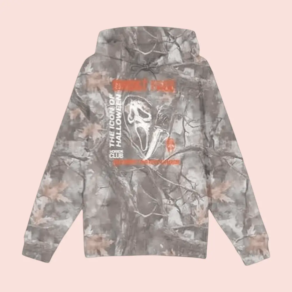 Ghostface Merch The Icon OF Halloween Camo Hoodie Horror Film Fan Gifts