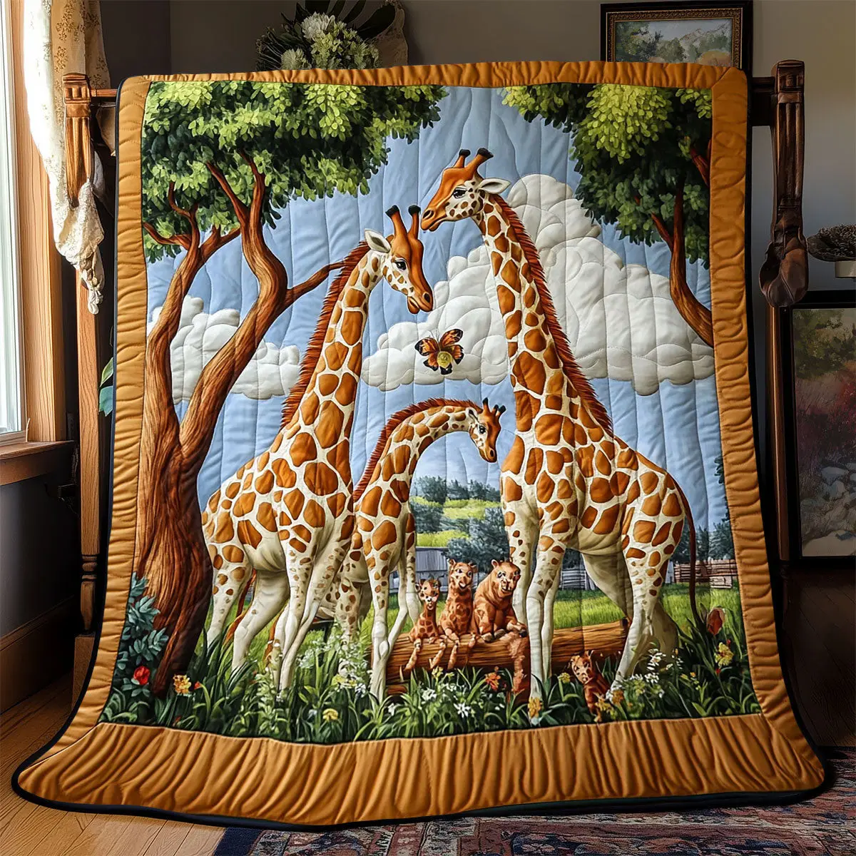 Giraffe Quilt Blankets Best Throw Blanket Father's Day Presents For Son