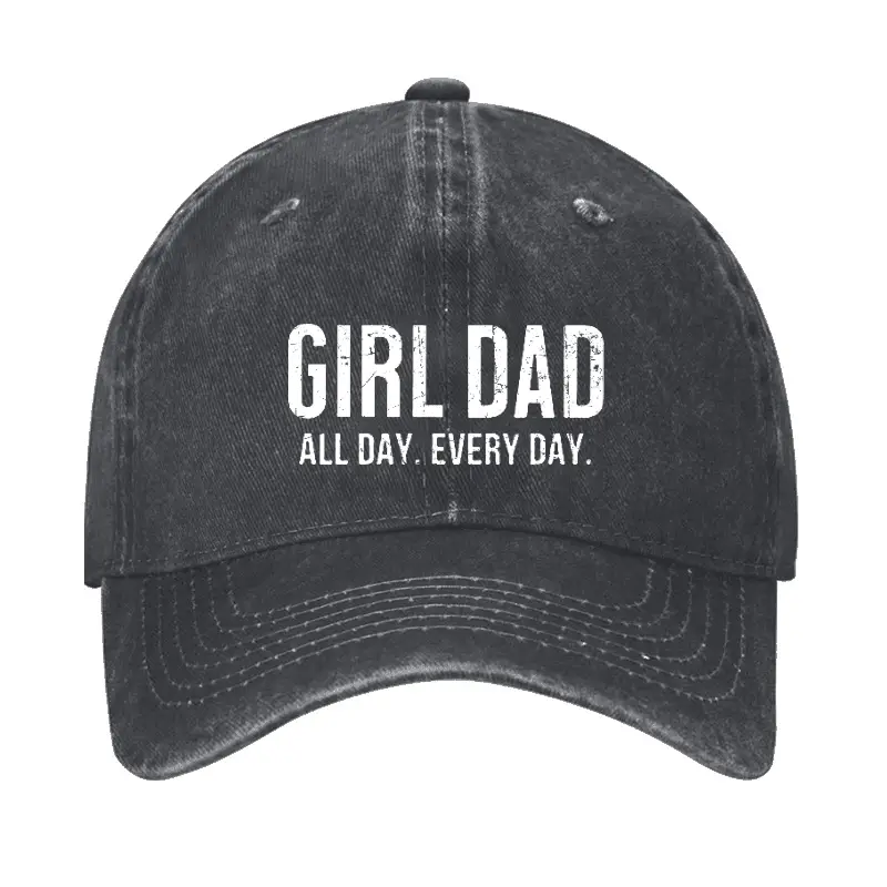 Girl Dad All Day Every Day Cap Funny Graphic Tee for Men – Witty T-Shirt with Quotes