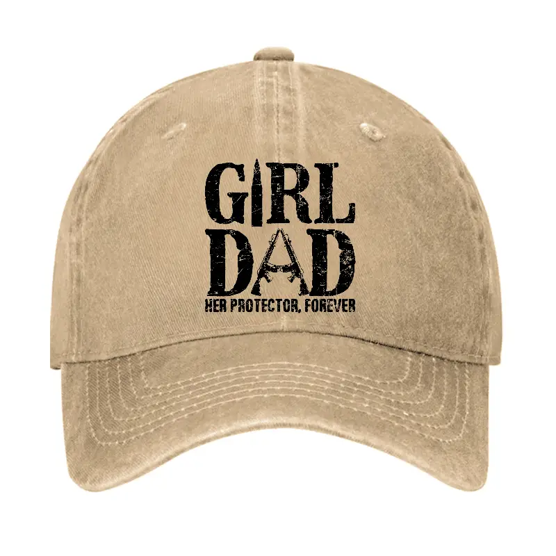 Girl Dad Her Protector, Forever Cap Sarcastic T-Shirt for Men – Funny Saying Graphic Tee
