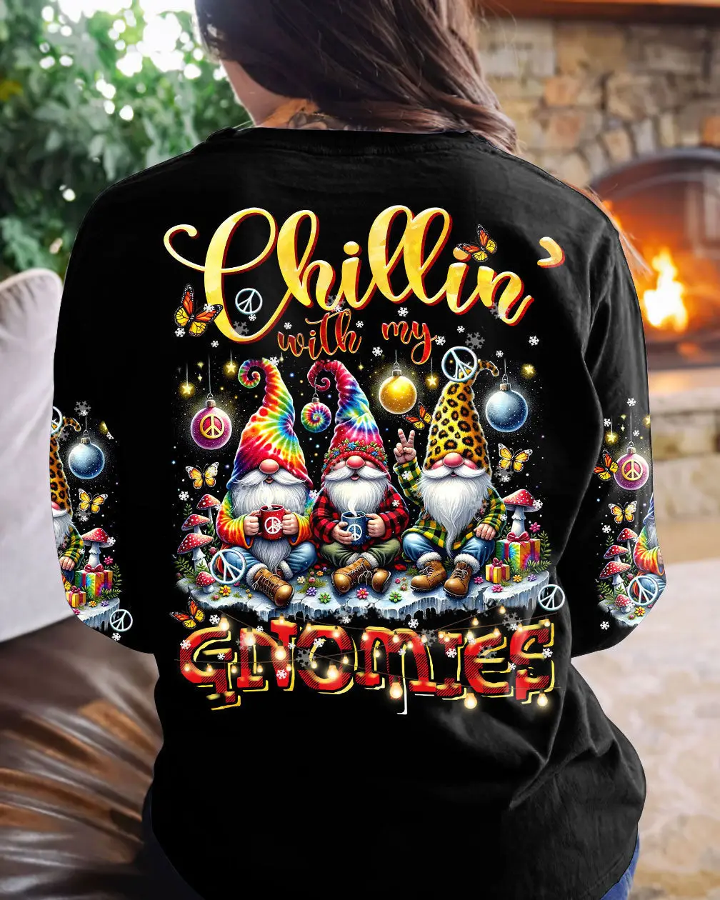 Gnome Chillin With My Gnomies Sweatshirt Cute Clothes Gnome Themed Gifts For Hippies Gnome Chillin With My Gnomies Sweatshirt Cute Clothes Gnome Themed Gifts For Hippies - Image 1