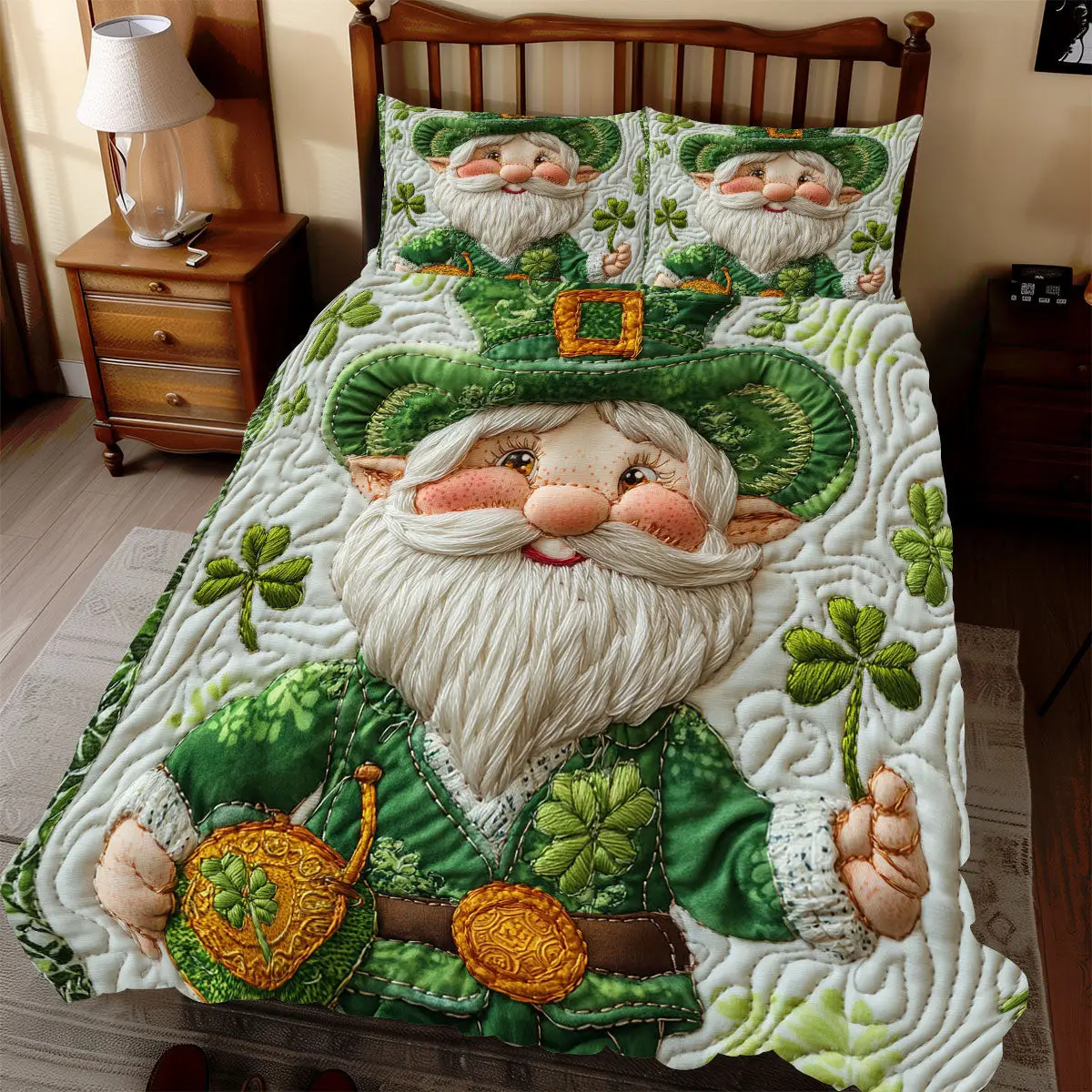 Gnome Patrick Day Duvet Cover Set Quilt Bedding Set Bedspread Saint Patrick'S Day Gifts