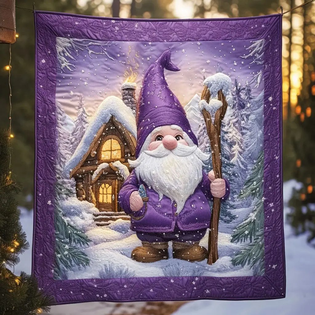 Gnome Winter Tale Quilt Thoughtful Holiday Gift Featuring Quilt Blanket