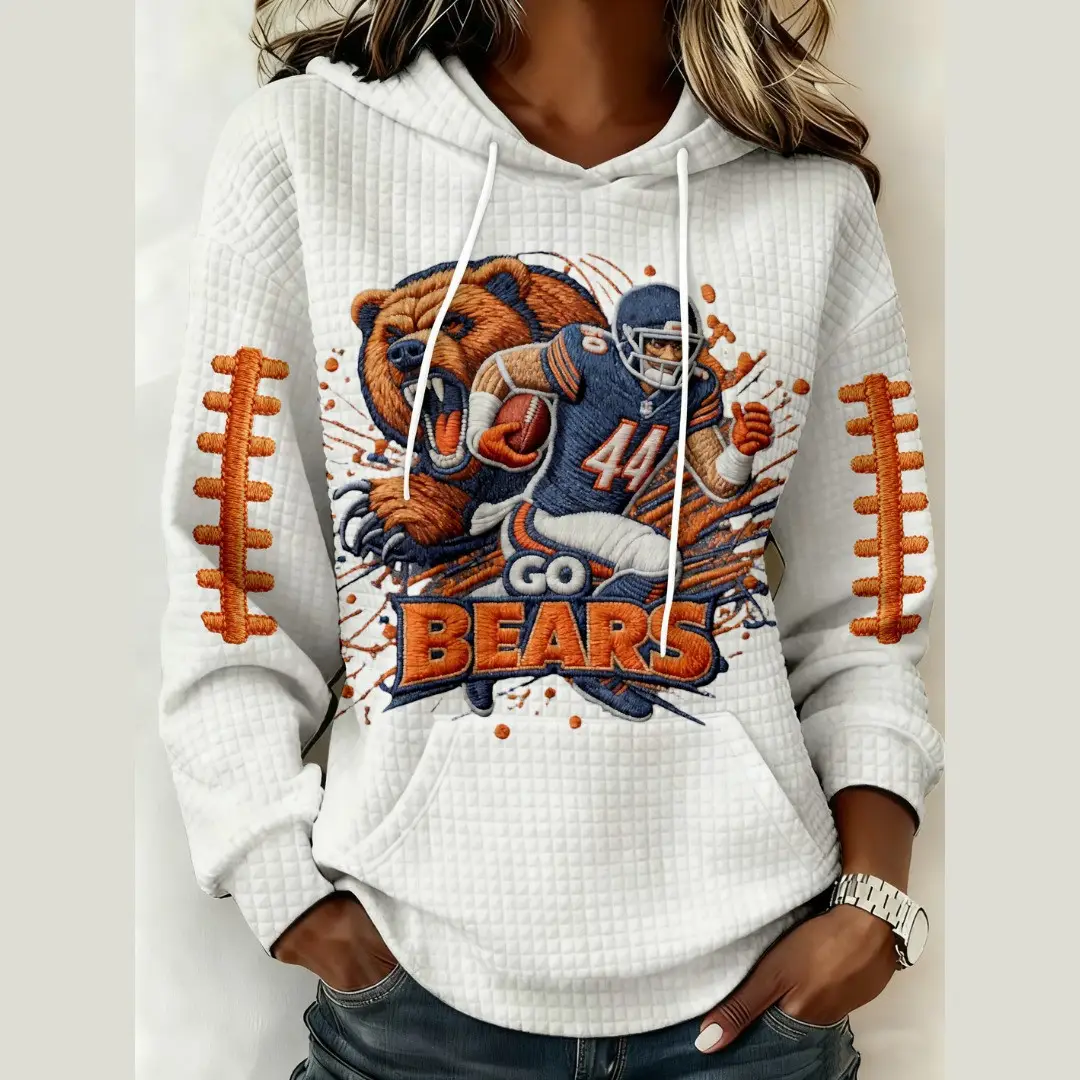Go Bears Hoodie Chicago Bears Apparel Women's Game Day Merch Gifts For Football Fans