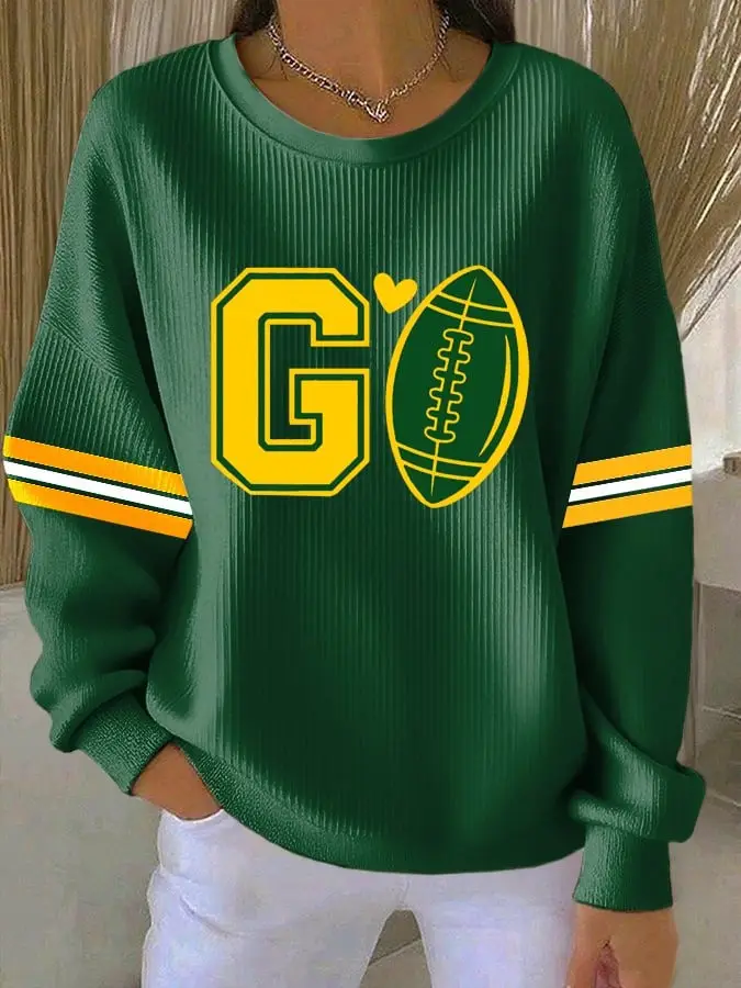 Go Green Bay Packers Sweatshirt Women's Football Packers Merch Gifts For Fans For Her