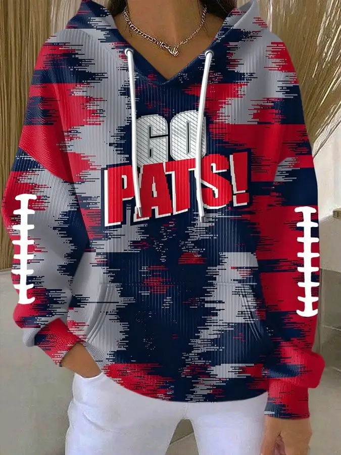 Go Pats New England Patriots Hoodie Football Game Day Merch Best Patriots Women's Clothing
