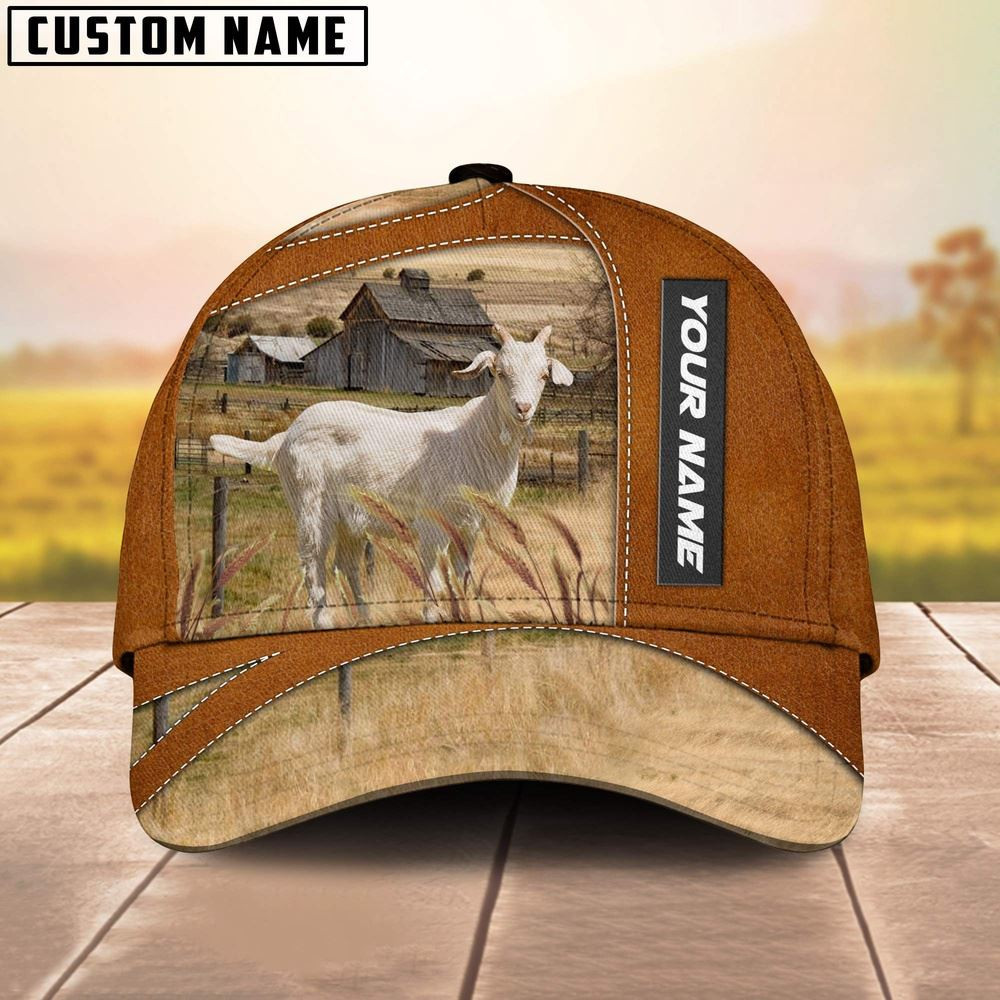 Goat Customized Name Brown Cap Farm Cap Farmer Baseball Cap Gift For Farmer Goat Customized Name Brown Cap Farm Cap Farmer Baseball Cap Gift For Farmer - Image 1