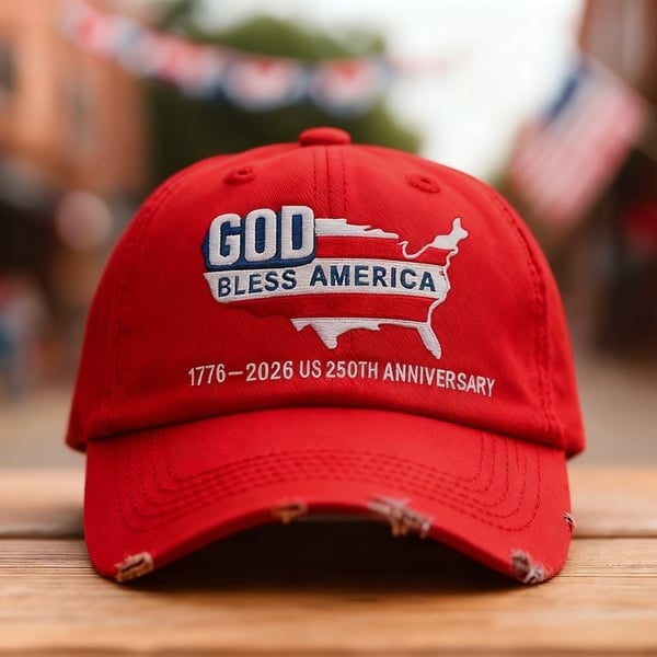 God Bless America 1776 2026 Hat 250th Anniversary Baseball Cap God Inspired Gifts