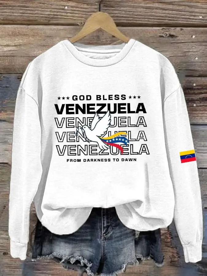God Bless Venezuela Bird Graphic Sweatshirt Stand With Venezuela Merch Gift Ideas For Wife God Bless Venezuela Bird Graphic Sweatshirt Stand With Venezuela Merch Gift Ideas For Wife - Image 1