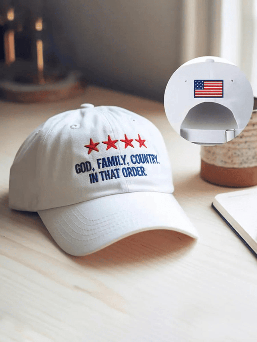 God Family Country In That Order Embroided Hat