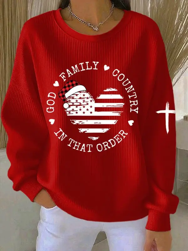 God Family Country Sweatshirt In That Order Apparel Unique Gift For Women's