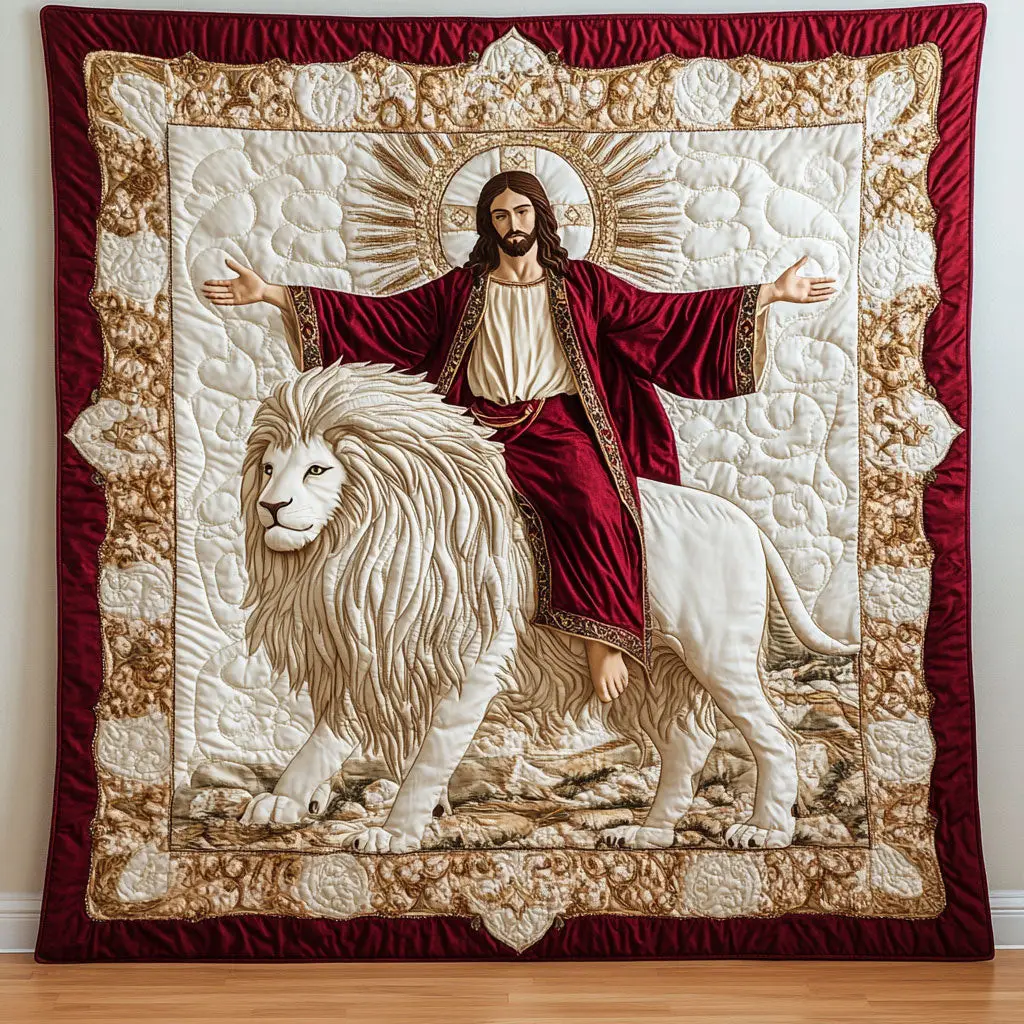 God Lion Quilt Trendy Quilt Blanket for Modern Home Interiors