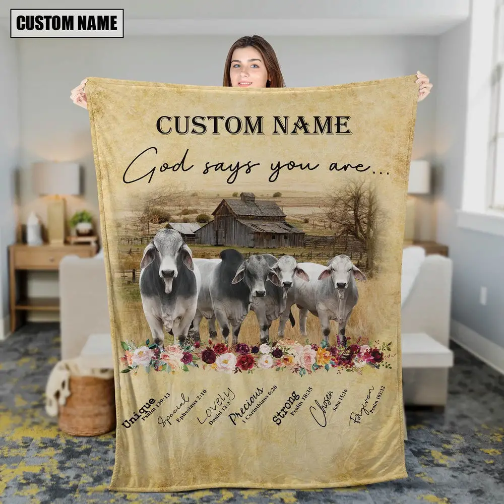 God Says You Are Personalized Name Brahman Blanket Gift For Whole Family
