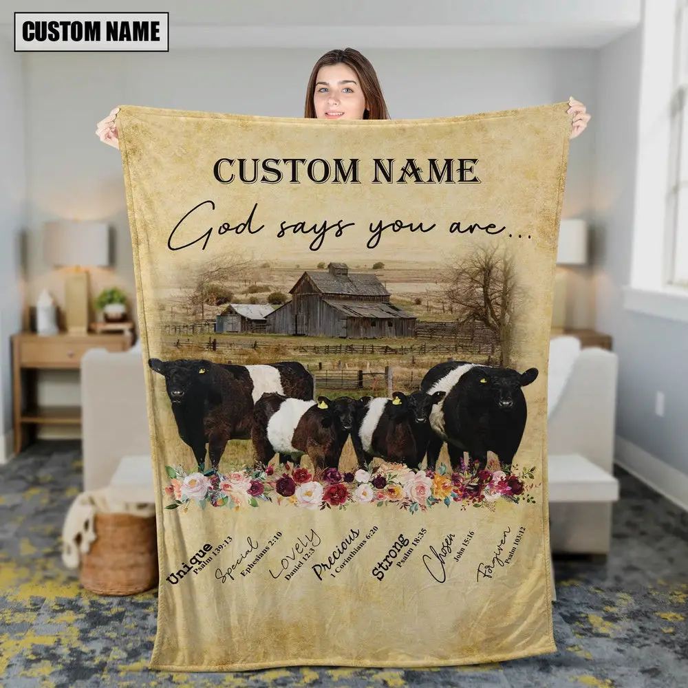 God Says You Are Personalized Name Charolais No Horn Blanket Gift For Whole Family