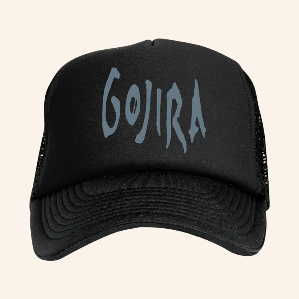 Gojira Merch Blue Logo Trucker Hat Black Gojira Hat Gifts For Band Fans Gojira Merch Blue Logo Trucker Hat Black Gojira Hat Gifts For Band Fans - Image 1