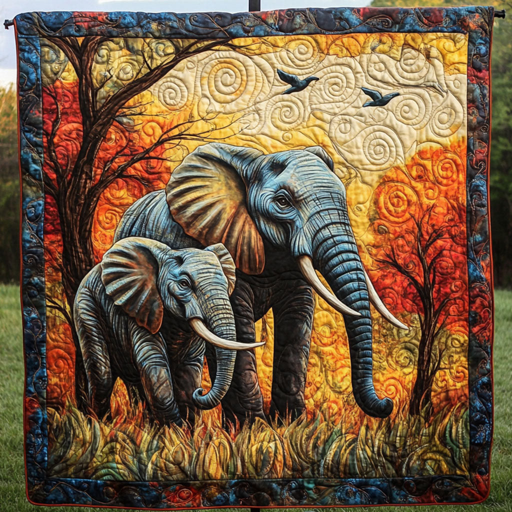 Golden Bond Quilted Blanket Christmas Bedroom Decor Funny White Elephant Gifts
