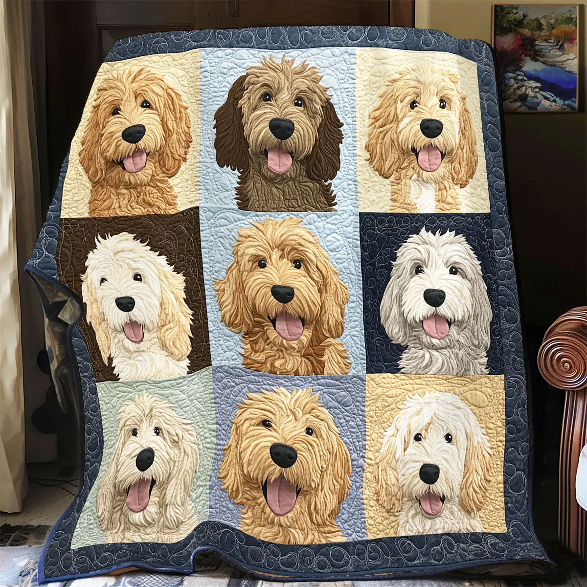 Golden Doddle Quilt Blankets Couch Blanket Gifts For Father's Day From Daughter