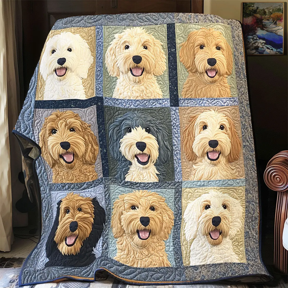Golden Doddle Quilt Blankets Couch Good Gifts For Dads 50Th Birthday
