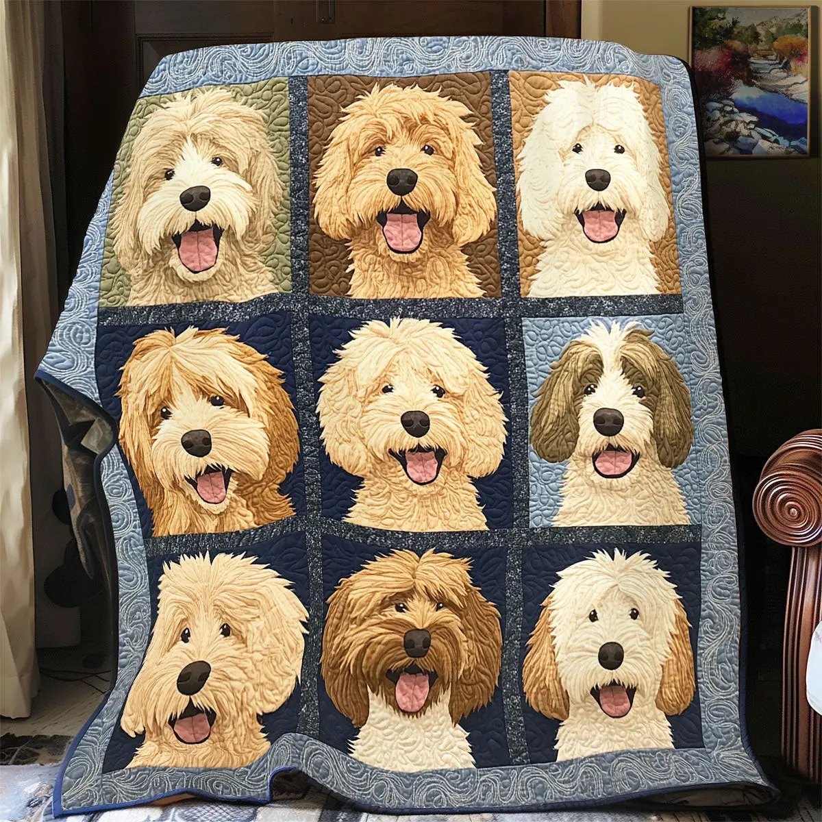 Golden Doddle Quilt Blankets Gifts For Father's Day From Wife