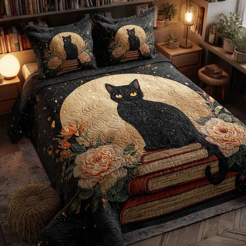 Golden Gaze Quilted Bedding Set Beautiful Bedding Merch Gift for a Peaceful Sleep