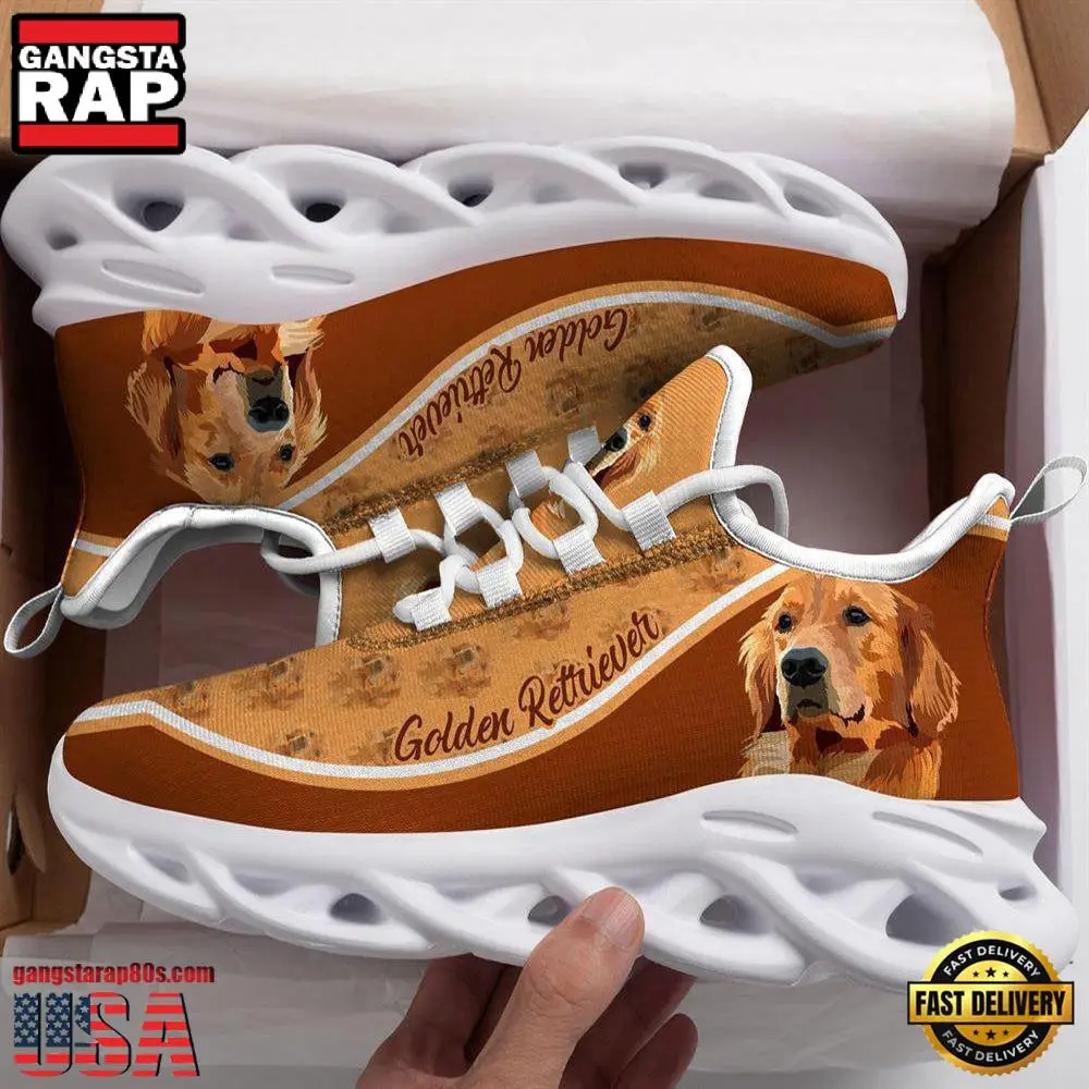 Golden Retriever Dogs Lover Air Max Shoes Air Cushion Sneakers, Running Sneakers