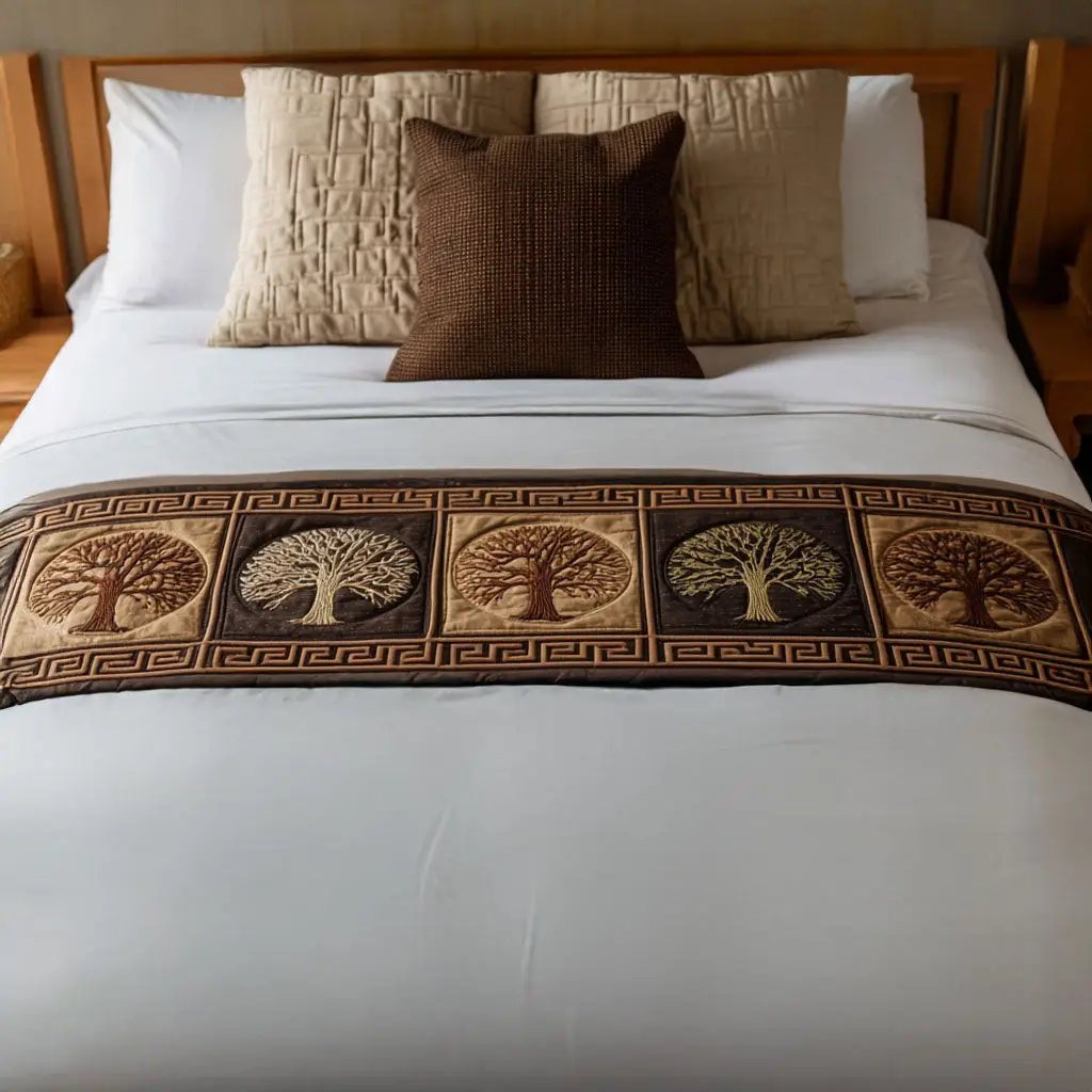 Golden Roots Quilted Bed Runner Golden Roots Bloom Spiritual Home Gift