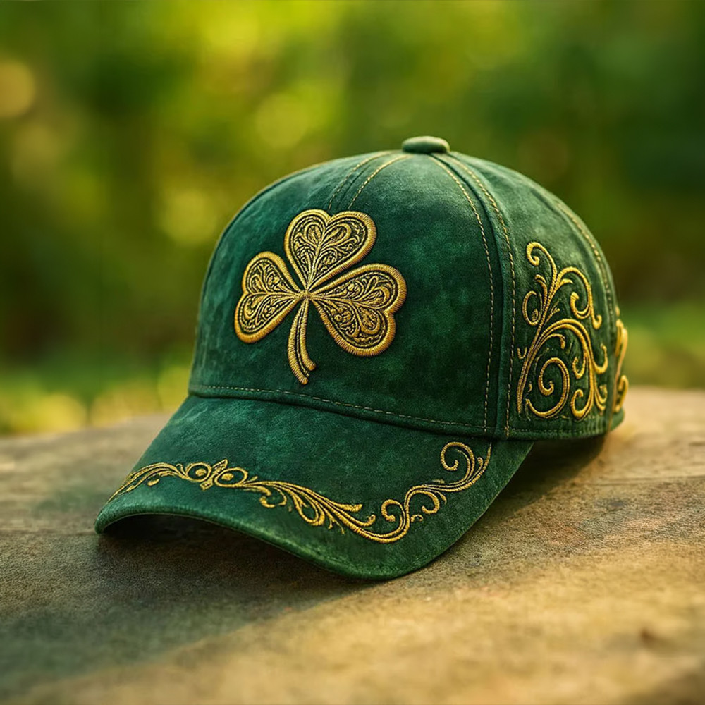 Golden Shamrock Art Patricks Day Hat Happy Saint Patrick's Day Baseball Cap Present
