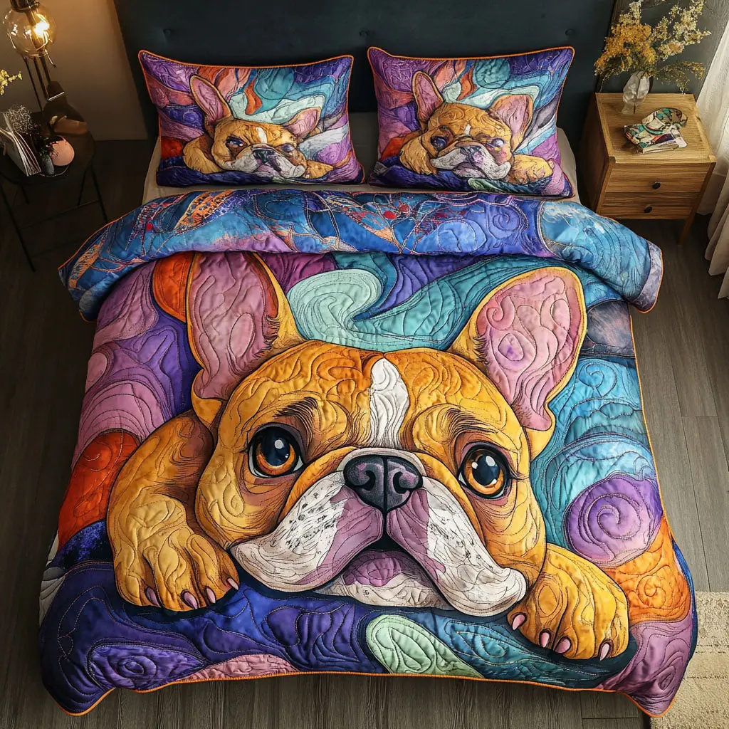 Golden Snuggles Quilted Bedding Set Cozy Comforter Set for Winter Warmth Golden Snuggles Quilted Bedding Set Cozy Comforter Set for Winter Warmth - Image 1