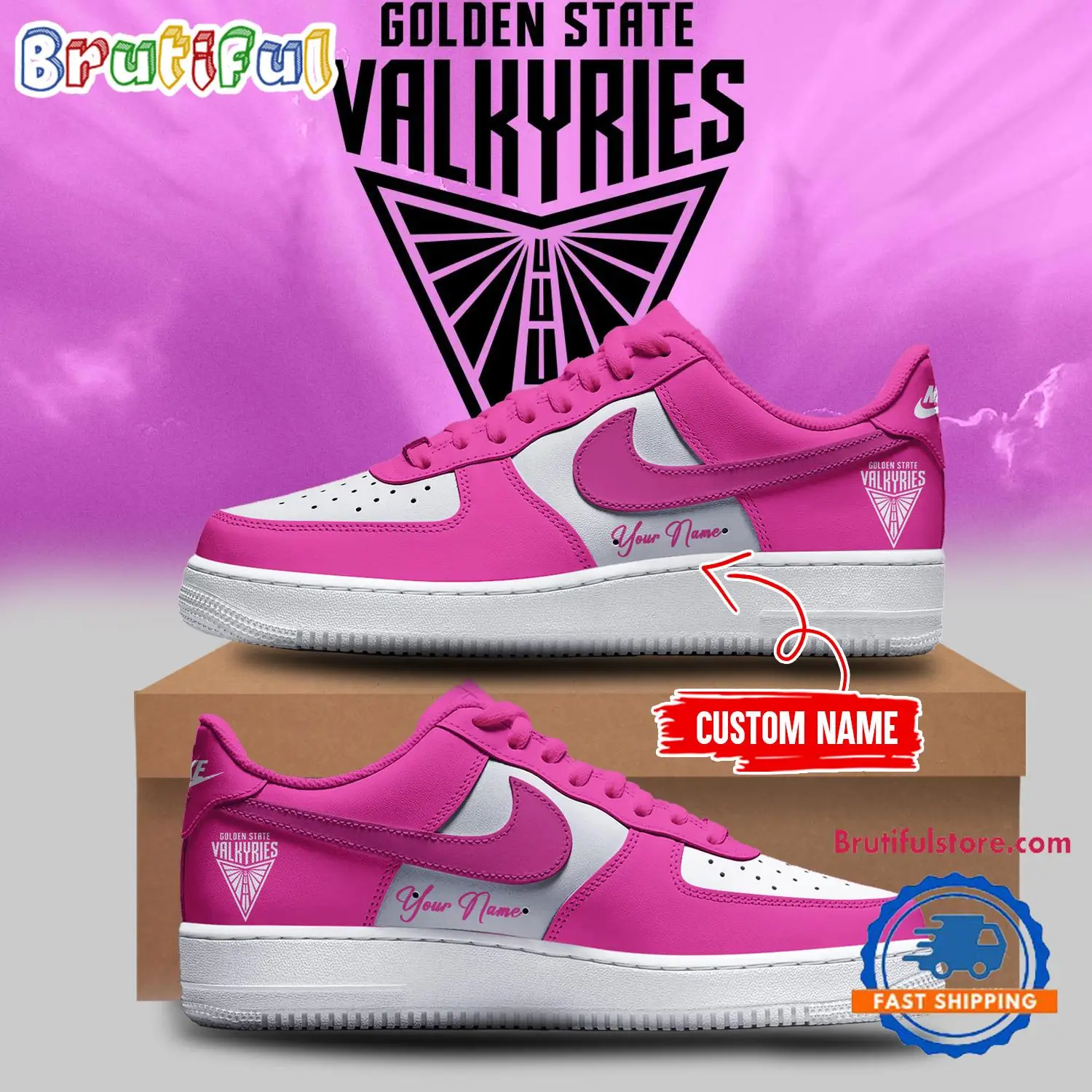 Golden State Valkyries WNBA Air Force 1 Shoes Sneaker