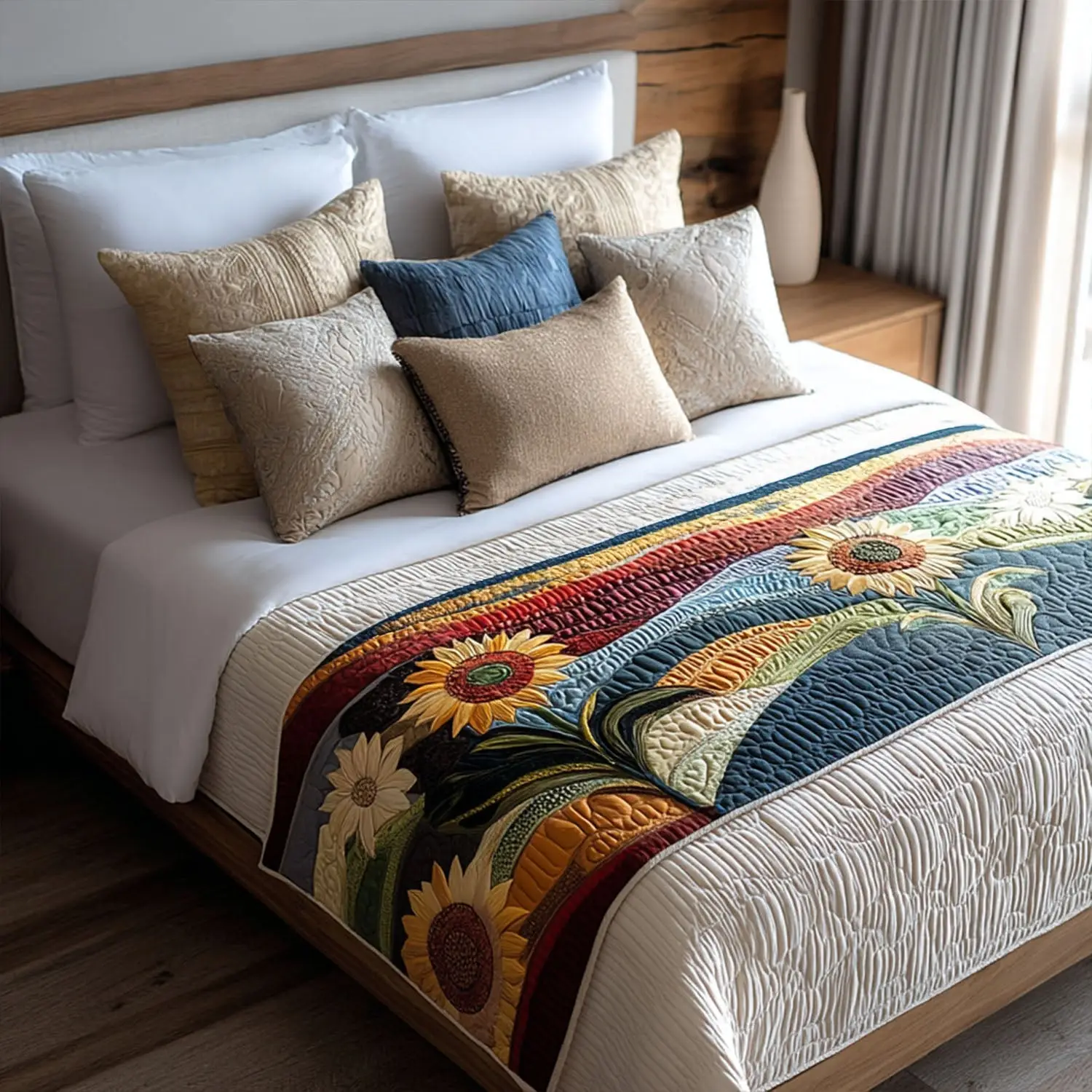 Golden Sun Horizon Quilted Bed Runner Golden Sun Horizon Seasonal Home Gift
