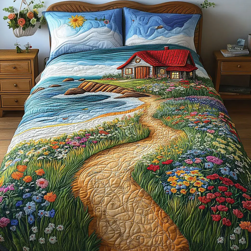 Golden Sunset Trail Quilted Bedding Set Soft Bedding Set That Makes a Great Christmas Gift