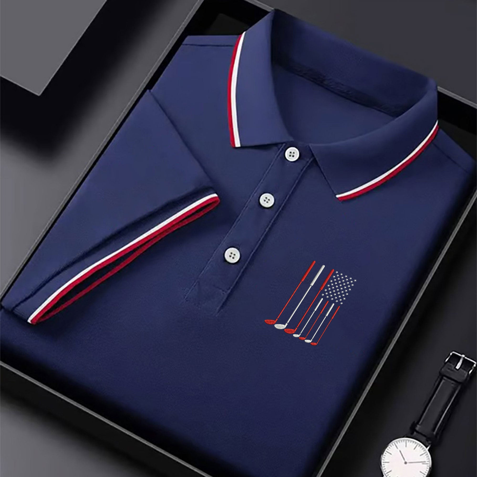 Golf Clubs America Flag 250Th Anniversary Golf Polo Shirt Gift For Golfers
