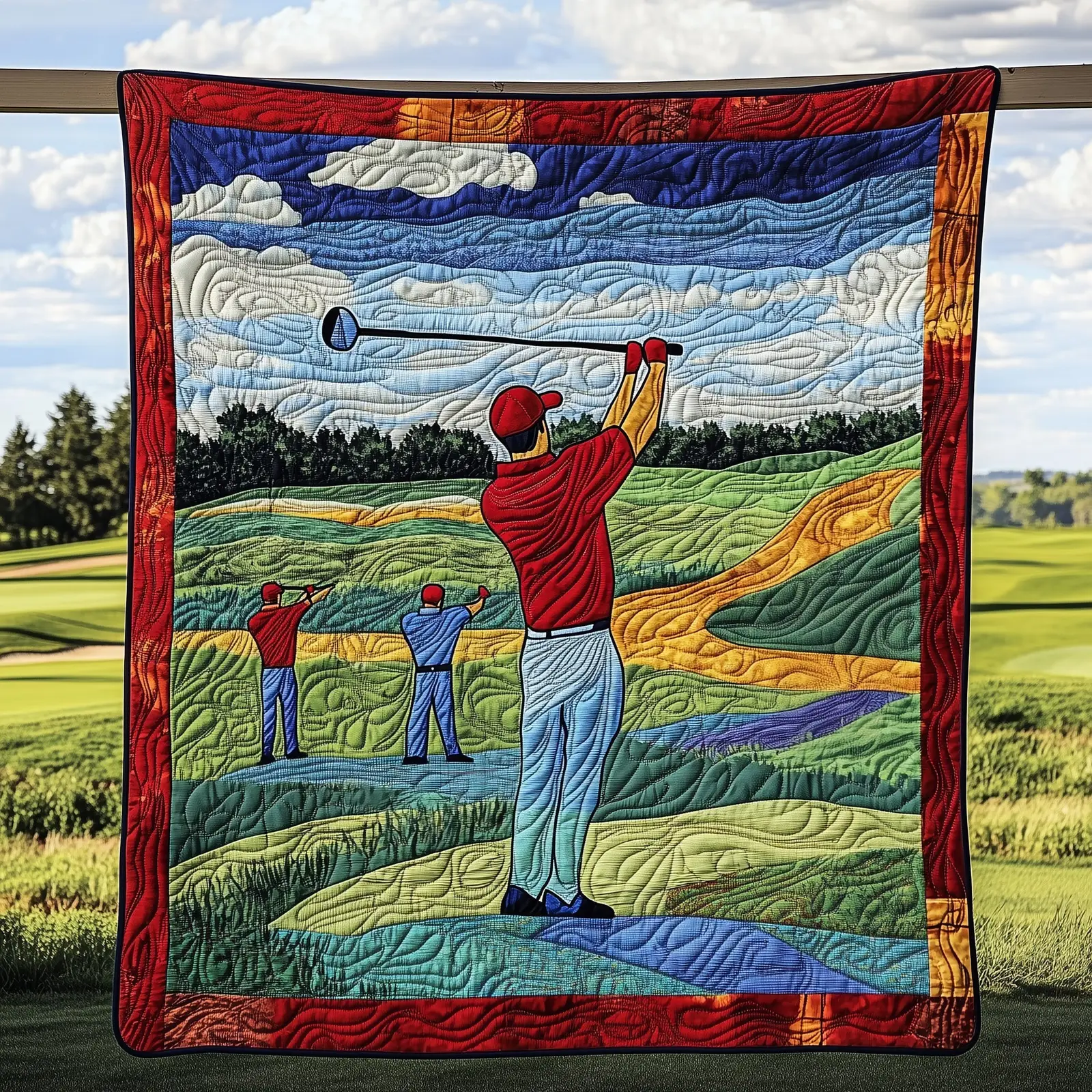 Golf Motion Mastery Quilted Blanket Elegant Gifts For The Golfer Who Has Everything