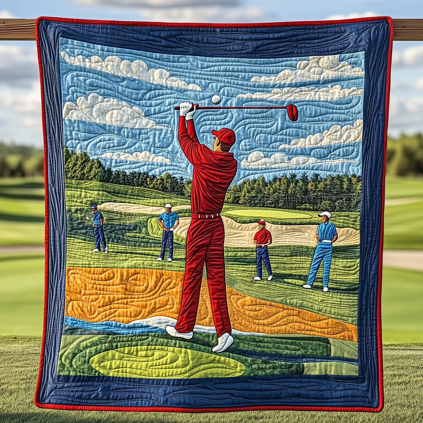 Golf Motion Mastery Quilted Blanket Focus And Form Quilt Golf Gifts For The Golfer