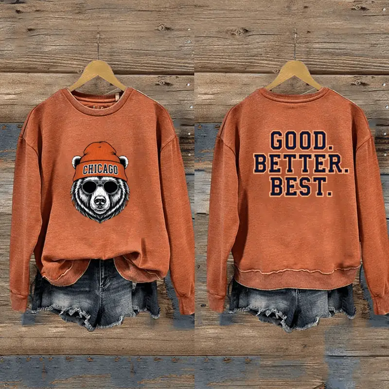Good Better Best Bear Sweatshirt Vintage Football Sweatshirt Gift for Sports Lovers