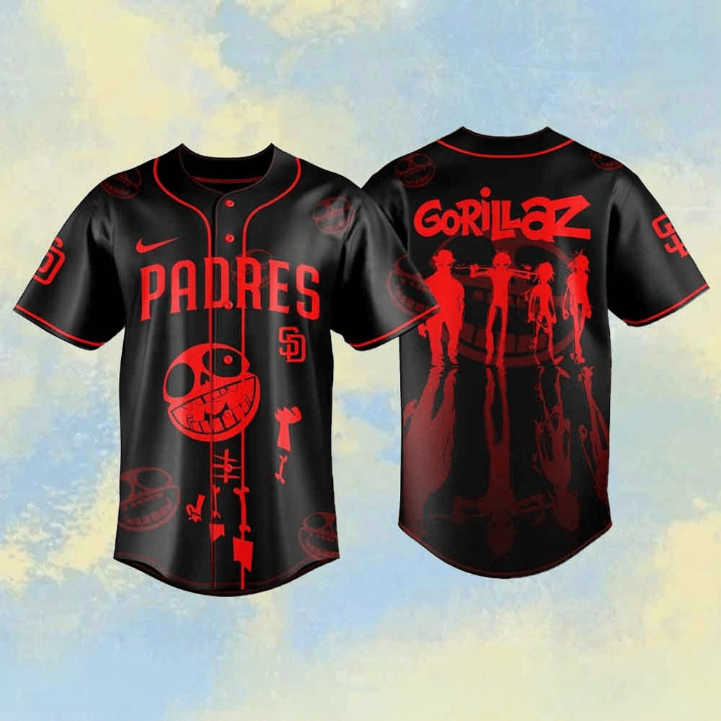 Gorillaz The Mountain Tour 2026 x San Diego Padres Baseball Jersey Gifts For Baseball Fans