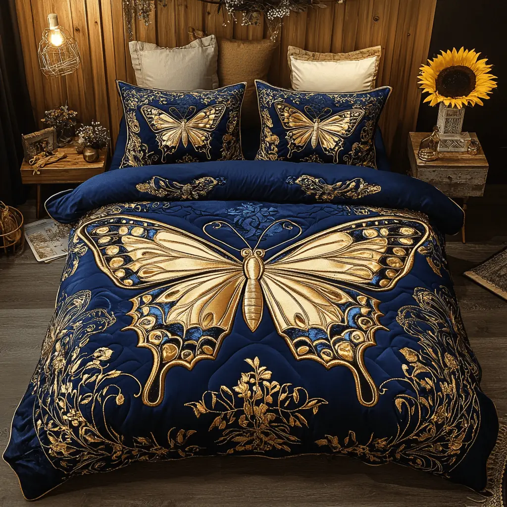 Graceful Flutter Quilted Bedding Set Christmas Bedding Ideas Best Butterfly Presents For Women Graceful Flutter Quilted Bedding Set Christmas Bedding Ideas Best Butterfly Presents For Women - Image 1