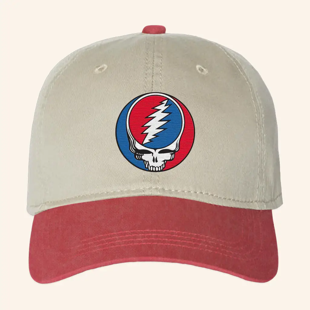Grateful Dead Merch Embroidered Stealie Two Toned Hat Birthday Present For Husband -WearandDecor