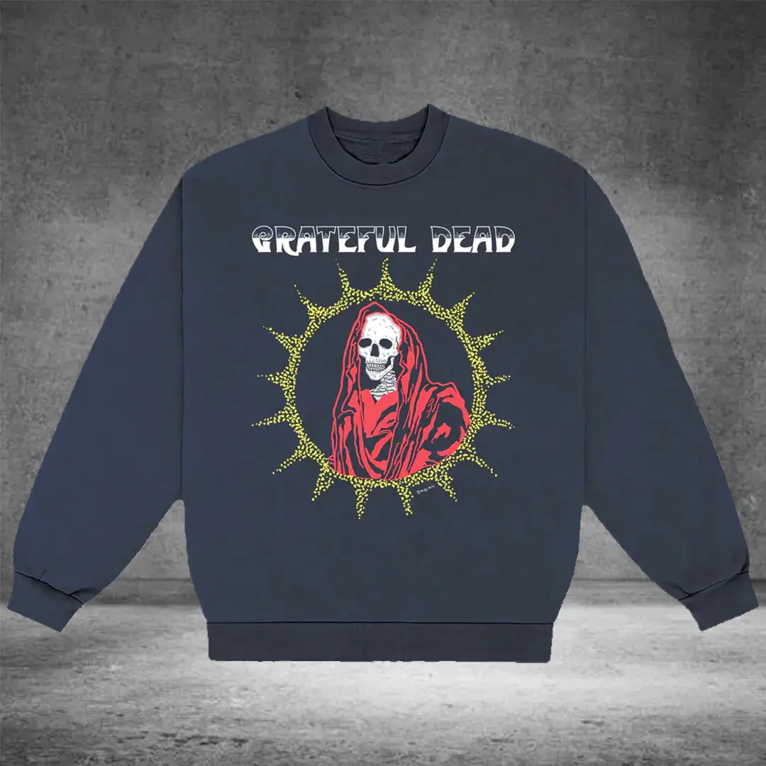 Grateful Dead Merch Hooded Desert Skelly Sweatshirt Skull Graphic Gift for Rock Fans Grateful Dead Merch Hooded Desert Skelly Sweatshirt Skull Graphic Gift for Rock Fans - Image 1
