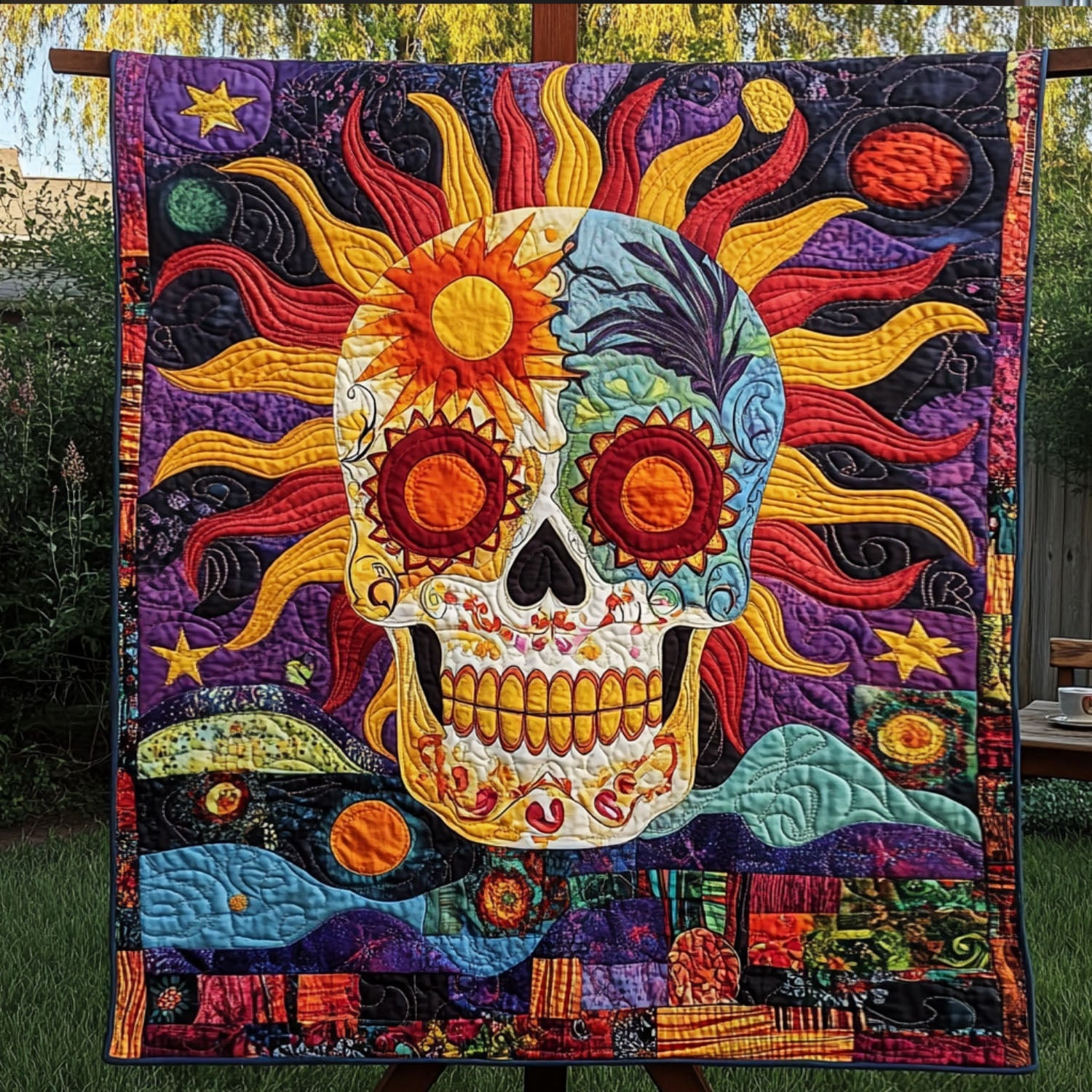 Gravedust Quilted Blanket Bed Christmas Decor Cute Skull Gifts