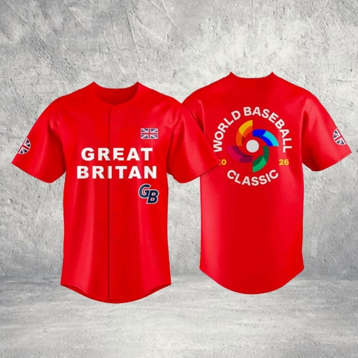 Great Britain Baseball 2026 World Baseball Classic Jersey WBC Theme Outfit