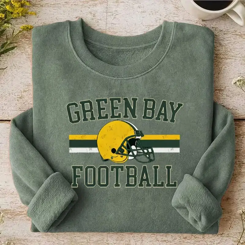 Green Bay Football Sweatshirt Game Day Apparel Green Bay Packers Merch Gift For Football Lovers