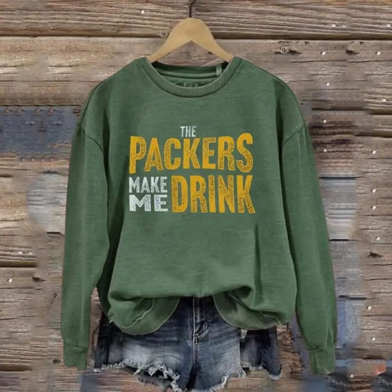 Green Bay Football Sweatshirt The Packers Make Me Drink Sweatshirt Football Merch Gifts Green Bay Football Sweatshirt The Packers Make Me Drink Sweatshirt Football Merch Gifts - Image 1