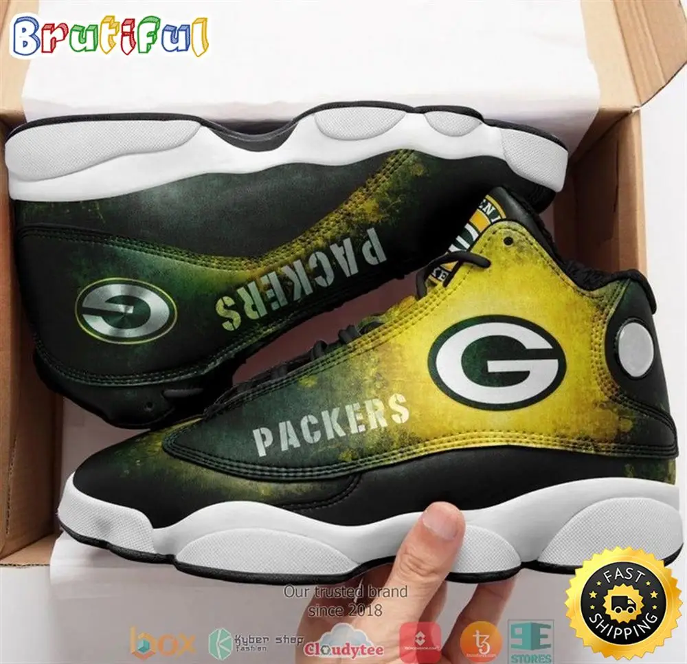 Green Bay Packer Nfl Big Logo Football Team 3 Air Jordan 13 Sneaker Shoes Green Bay Packer Nfl Big Logo Football Team 3 Air Jordan 13 Sneaker Shoes - Image 1
